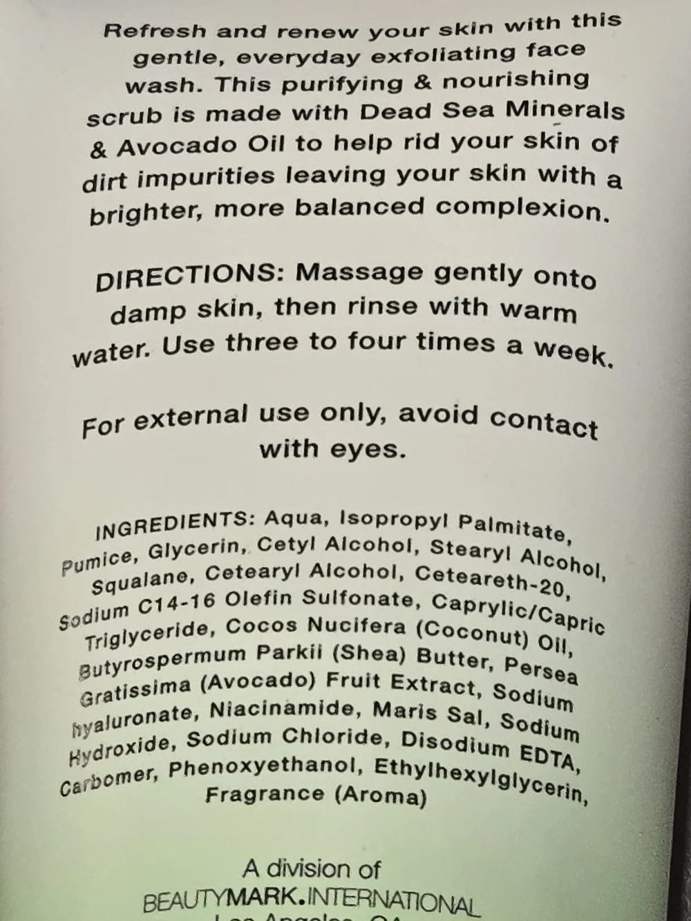 Vitamins and Sea Beauty Dead Sea Minerals Avocado Purifying Face Scrub - NWT